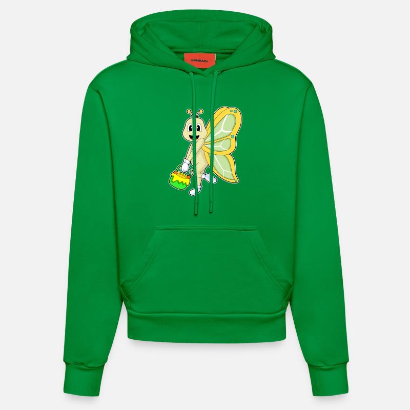 Miel de papillon - Sweat à capuche bio ajusté fabriqué en UE - City Green