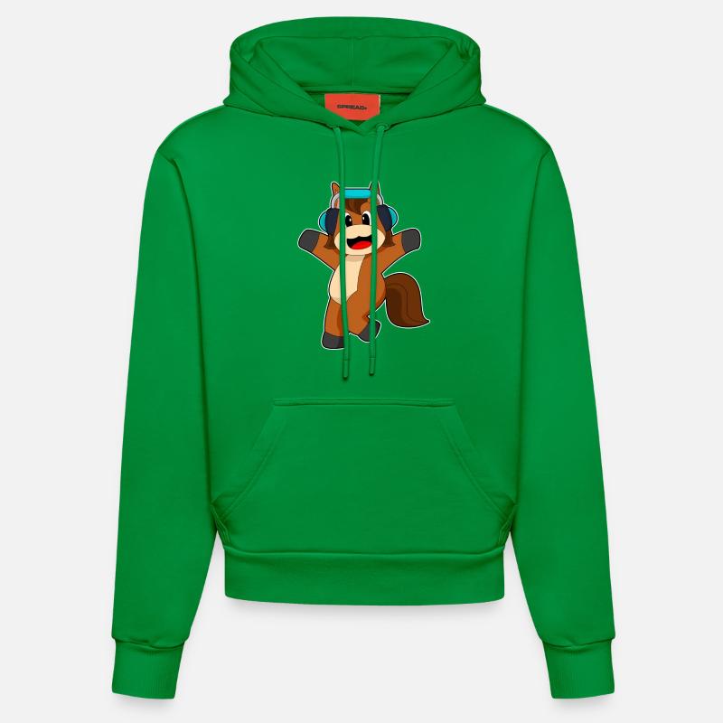 Musique d’écouteurs de cheval - Sweat à capuche bio ajusté fabriqué en UE - City Green