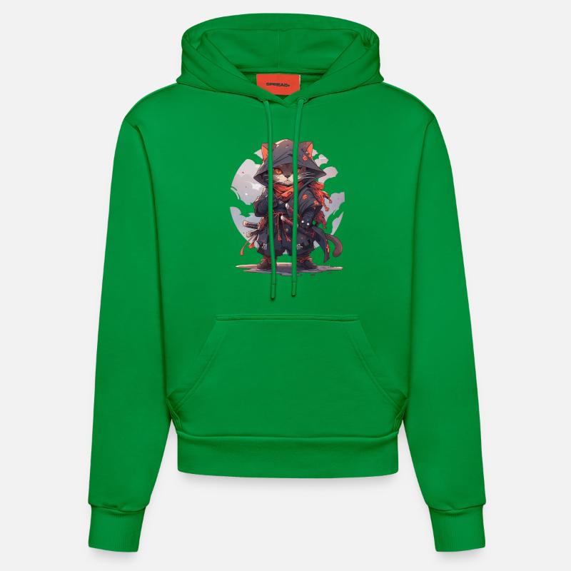 Chat d’Asie Samouraï japonais Samouraï - Sweat à capuche bio ajusté fabriqué en UE - City Green
