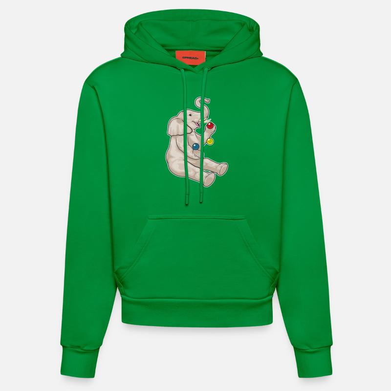 Jongleur éléphant jongleur - Sweat à capuche bio ajusté fabriqué en UE - City Green