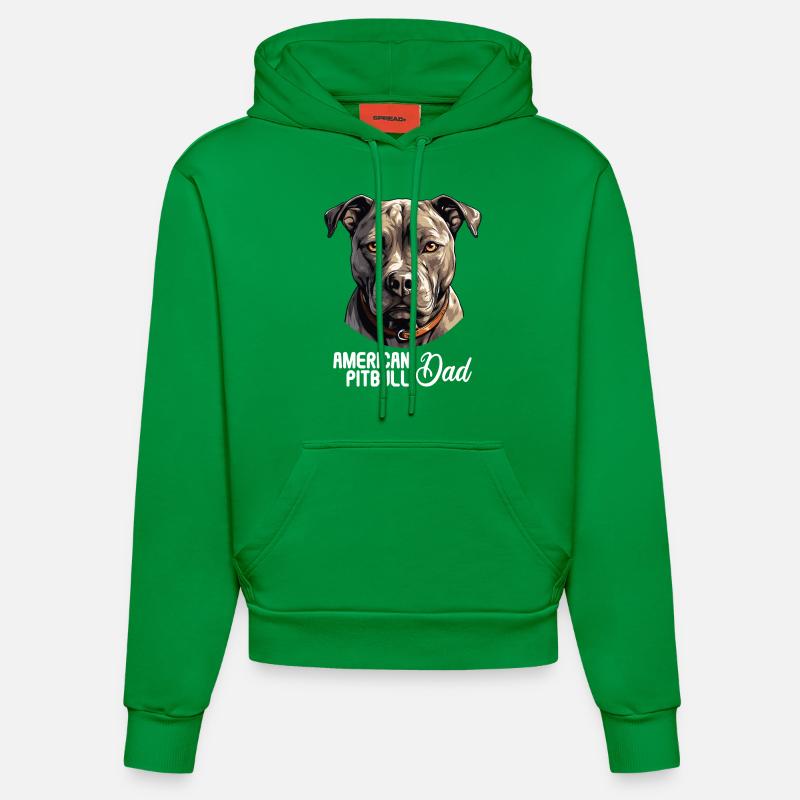 Chien Pitbull américain - Sweat à capuche bio ajusté fabriqué en UE - City Green