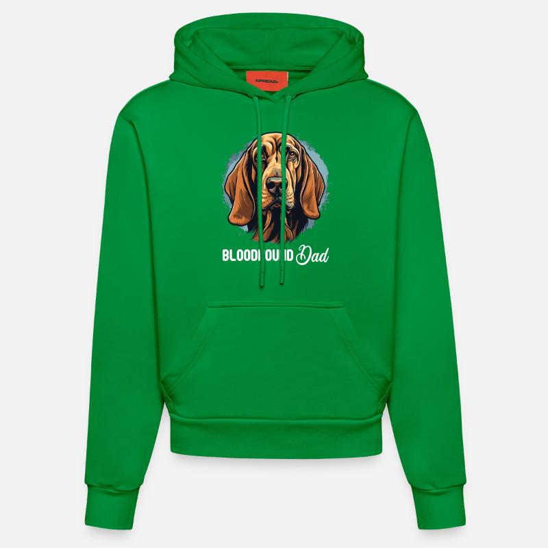 Chien Bloodhound - Sweat à capuche bio ajusté fabriqué en UE - City Green