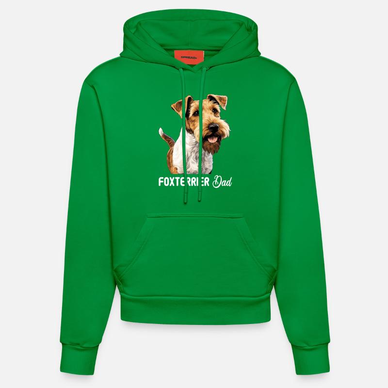 Chien Fox Terrier - Sweat à capuche bio ajusté fabriqué en UE - City Green