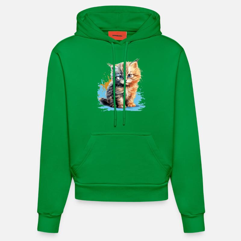 Chat persan Perser Katze - Sweat à capuche bio ajusté fabriqué en UE - City Green