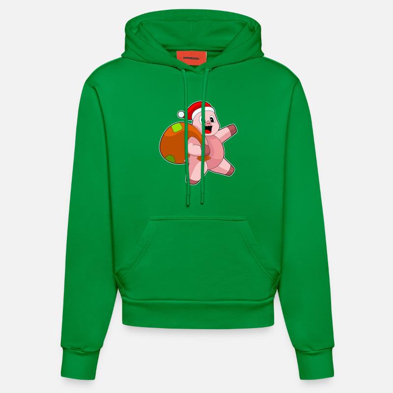 Sac de Noël cochon - Sweat à capuche bio ajusté fabriqué en UE - City Green