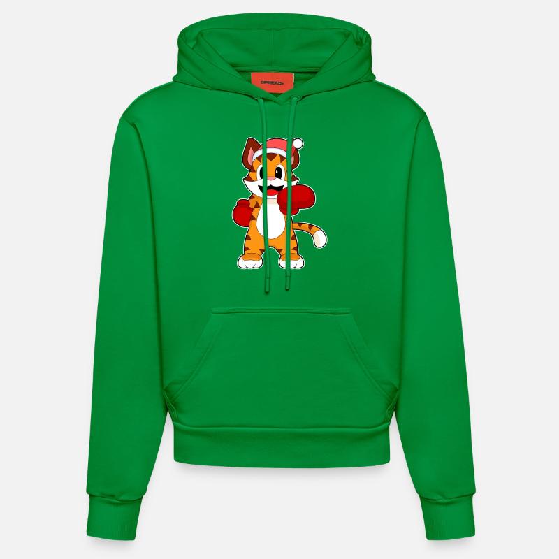 Boxer de Noël tigre - Sweat à capuche bio ajusté fabriqué en UE - City Green