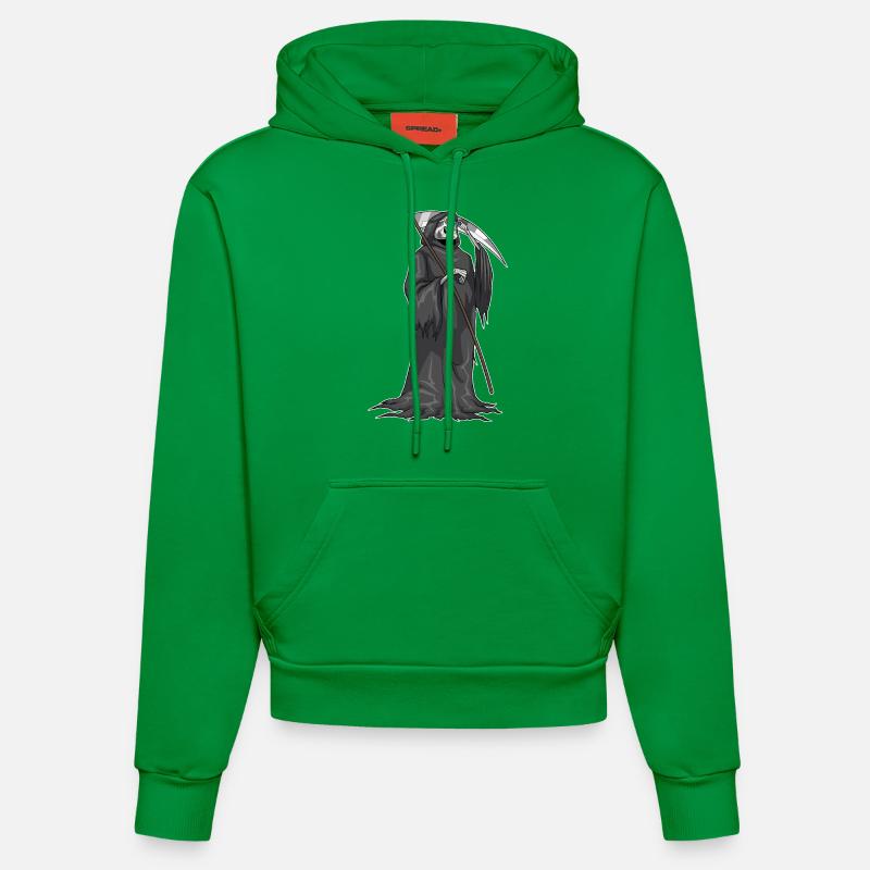 Grim Reaper Lunettes d’Halloween - Sweat à capuche bio ajusté fabriqué en UE - City Green