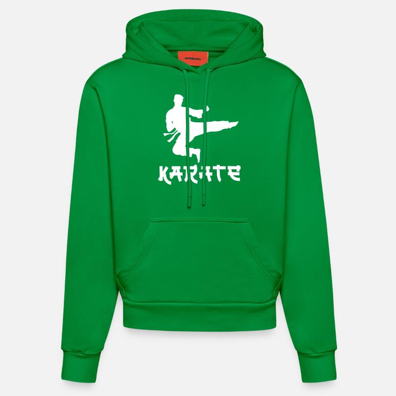 Karaté - Sweat à capuche bio ajusté fabriqué en UE - City Green