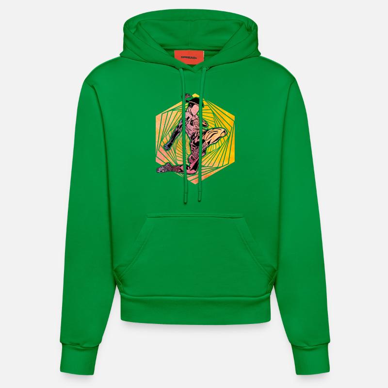 Muay Thaï - Sweat à capuche bio ajusté fabriqué en UE - City Green