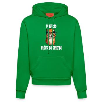 Nerdhörnchen Junge Jungen Erdhörnchen Nerdy Nerd - Organic Fitted Hoodie Made in EU - City Green - Vorne