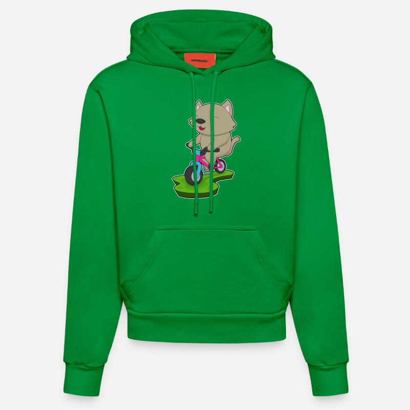 Vélo de chat - Sweat à capuche bio ajusté fabriqué en UE - City Green