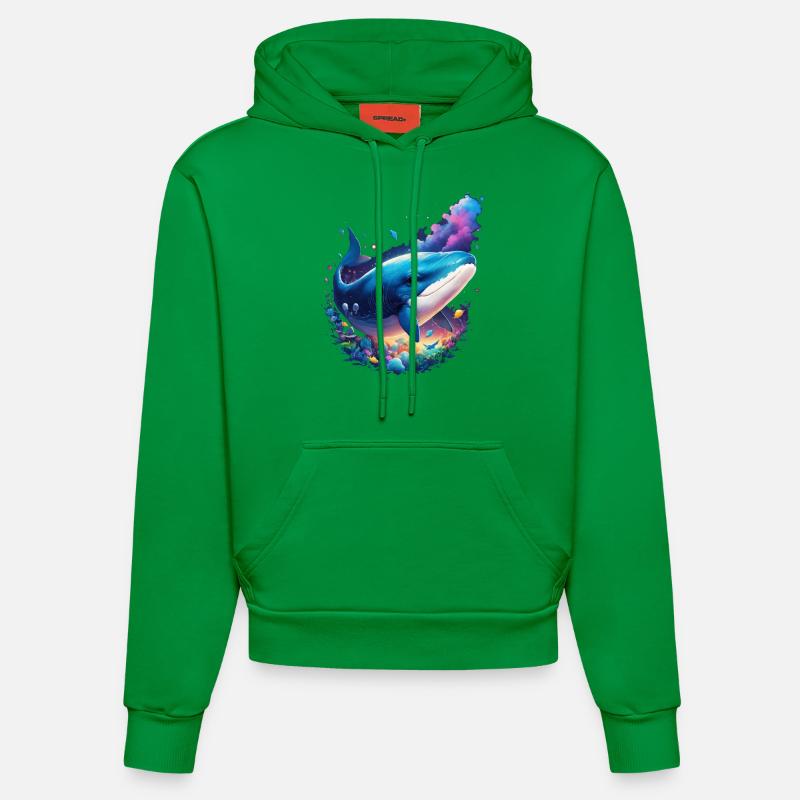 Baleine bleue - Sweat à capuche bio ajusté fabriqué en UE - City Green