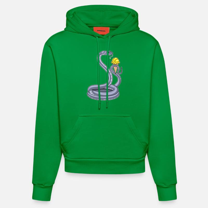 Crème glacée gaufrée serpent - Sweat à capuche bio ajusté fabriqué en UE - City Green