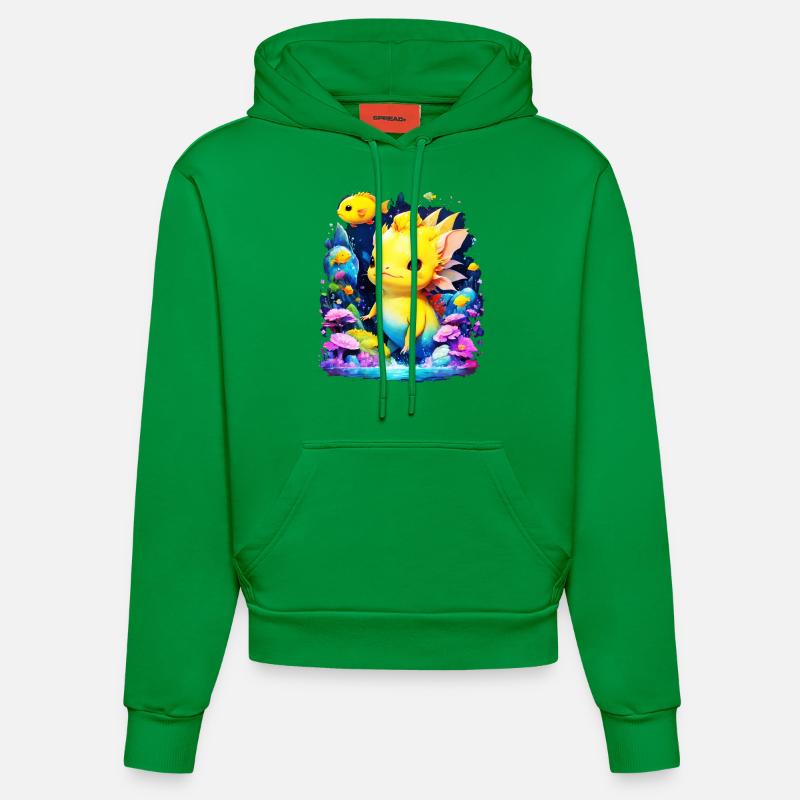 Axolotl - Sweat à capuche bio ajusté fabriqué en UE - City Green