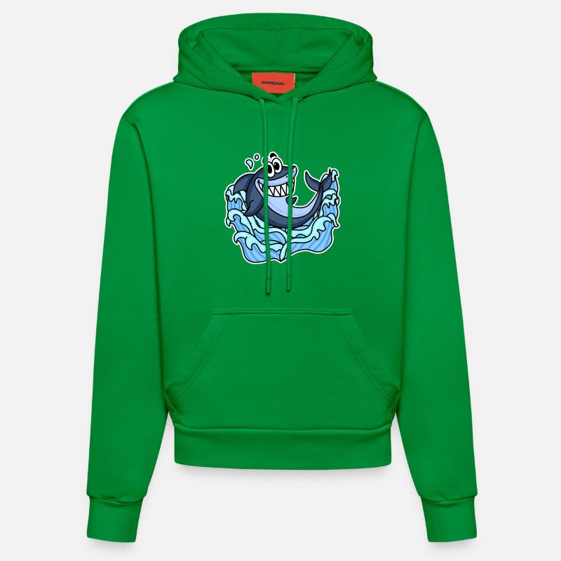 Poisson requin - Sweat à capuche bio ajusté fabriqué en UE - City Green