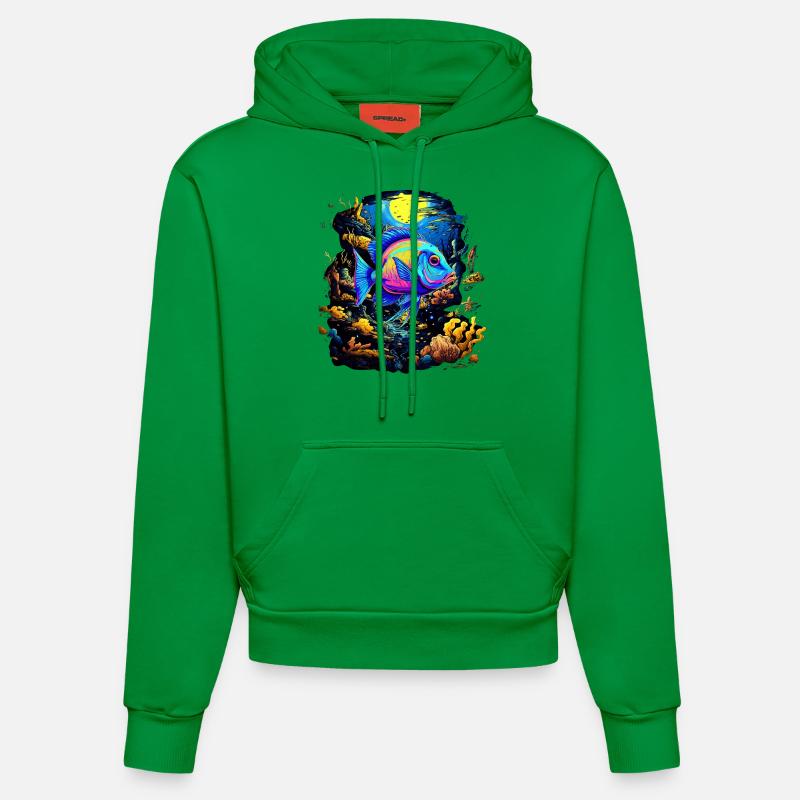 Angelfish - Sweat à capuche bio ajusté fabriqué en UE - City Green