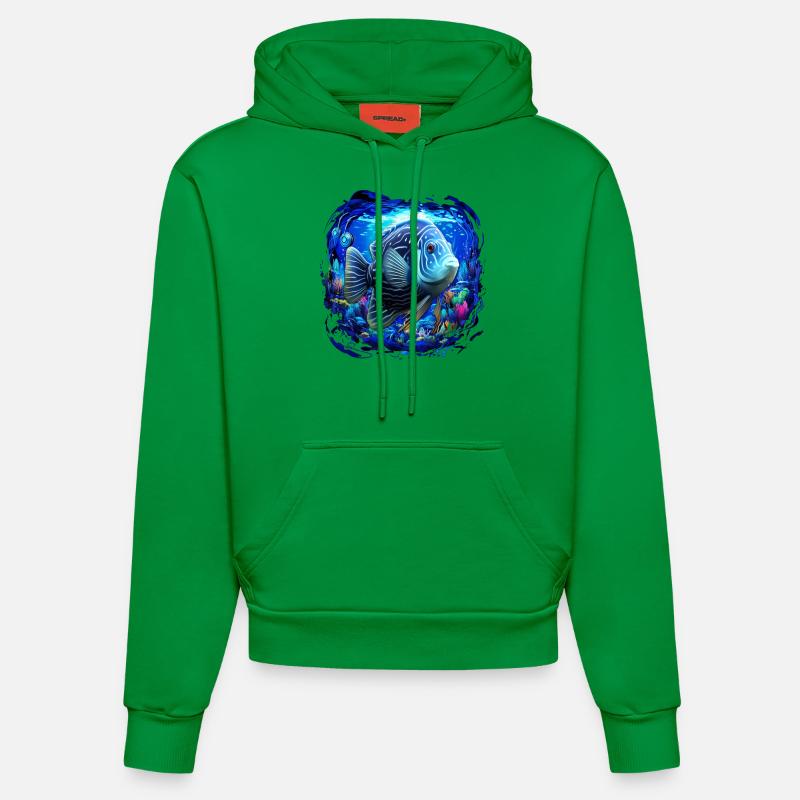 Angelfish - Sweat à capuche bio ajusté fabriqué en UE - City Green