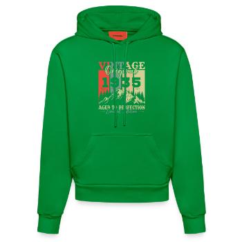 Original 1935 Vintage Retro Anniversary Gift - Organic Fitted Hoodie Made in EU - City Green - Front