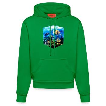 Angelfish - Organic Fitted Hoodie Made in EU - City Green - Front