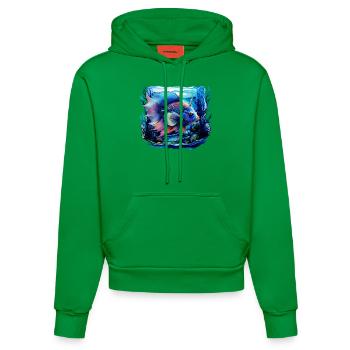 Angelfish - Organic Fitted Hoodie Made in EU - City Green - Front