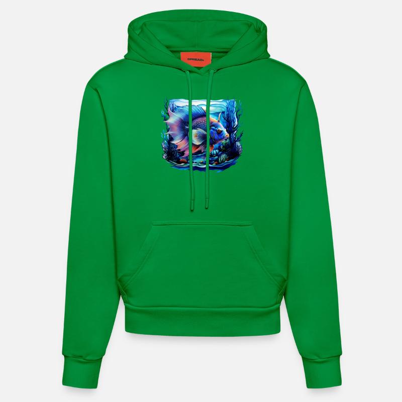 Angelfish - Sweat à capuche bio ajusté fabriqué en UE - City Green