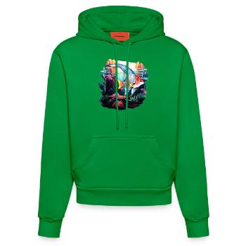 Angelfish - Organic Fitted Hoodie Made in EU - City Green - Front