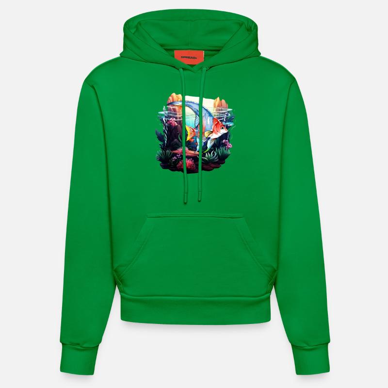 Angelfish - Sweat à capuche bio ajusté fabriqué en UE - City Green