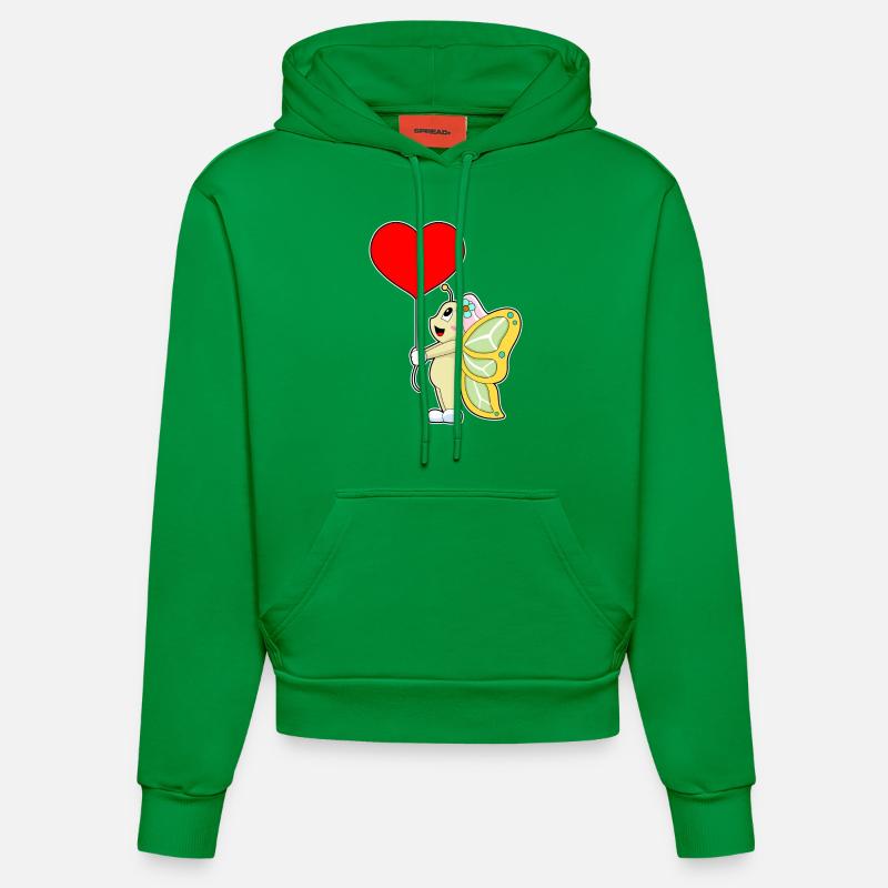Papillon mariée coeur mariage - Sweat à capuche bio ajusté fabriqué en UE - City Green