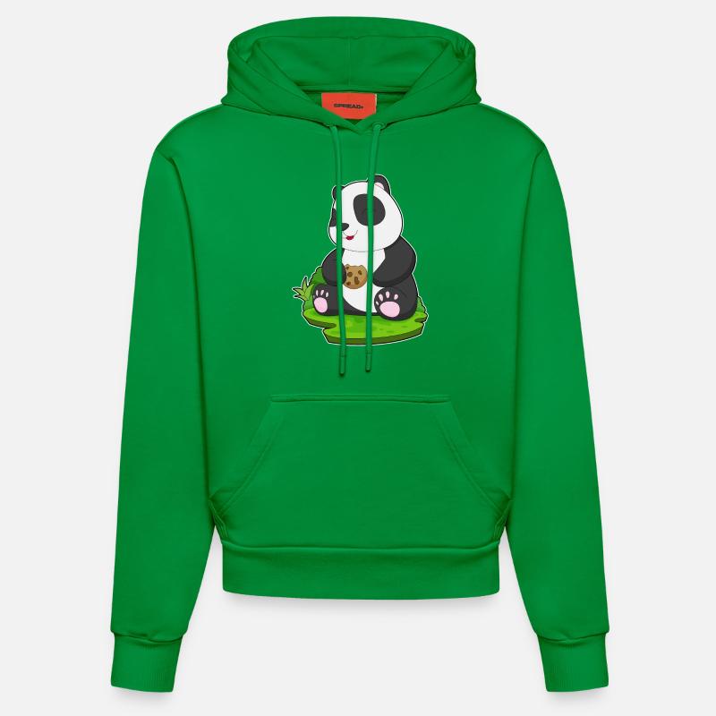 Biscuit Panda - Sweat à capuche bio ajusté fabriqué en UE - City Green