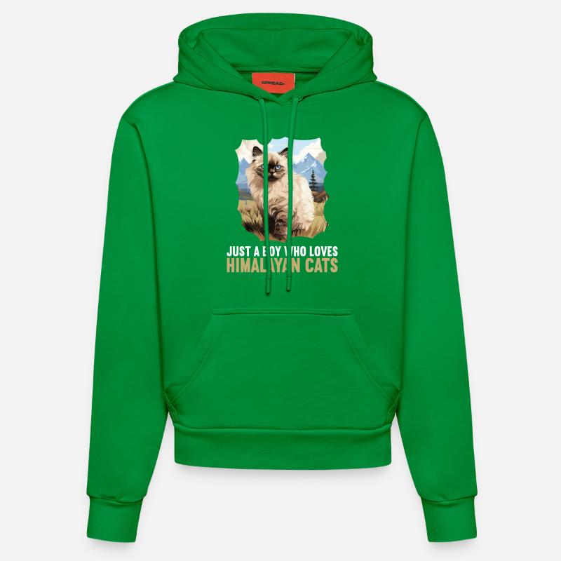 Chat de l’Himalaya Colourpoint Katze - Sweat à capuche bio ajusté fabriqué en UE - City Green