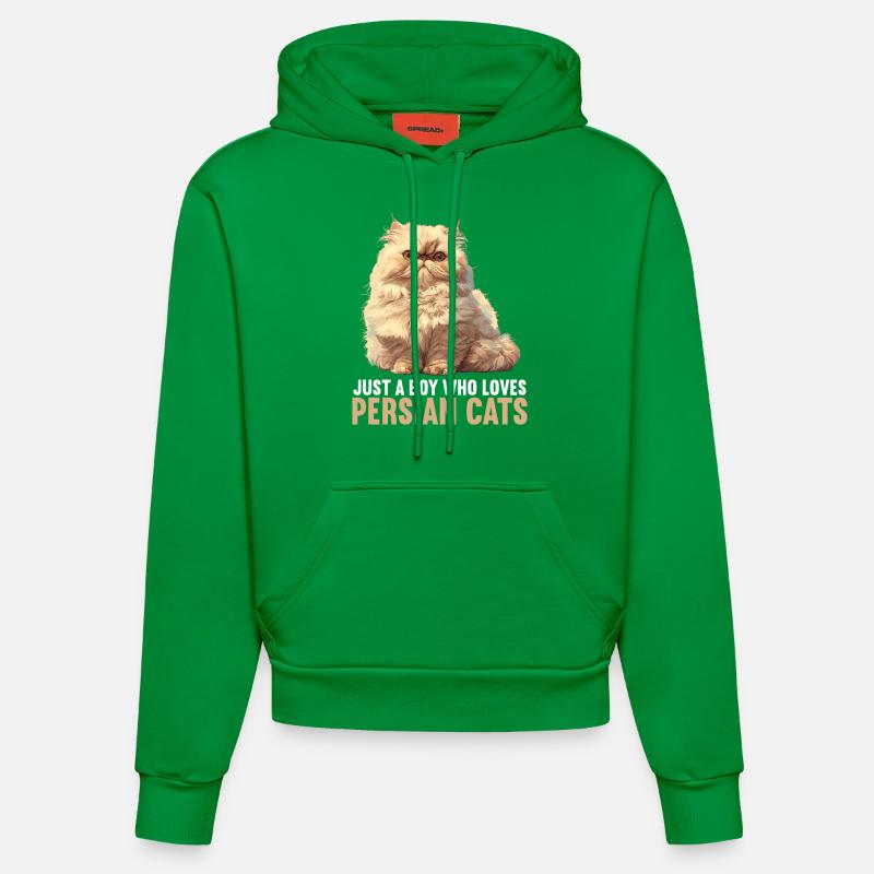 Chat persan Perserkatze - Sweat à capuche bio ajusté fabriqué en UE - City Green