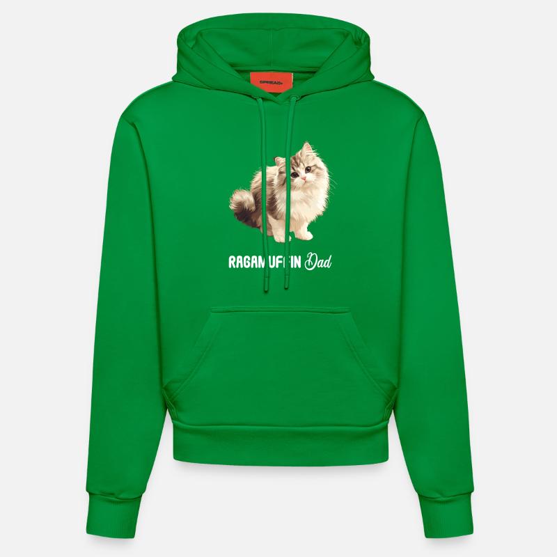 Ragamuffin Chaton Ragamuffin Chat - Sweat à capuche bio ajusté fabriqué en UE - City Green