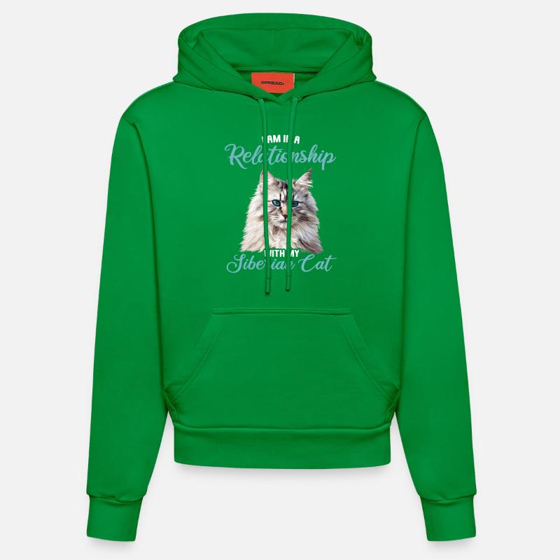 Chat Sibérien Sibirische Katze - Sweat à capuche bio ajusté fabriqué en UE - City Green