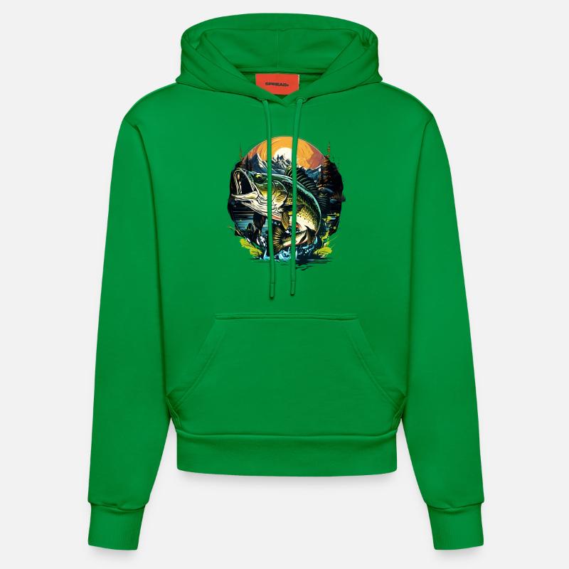 Poisson bar - Sweat à capuche bio ajusté fabriqué en UE - City Green