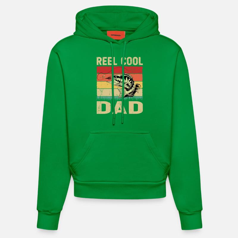 Moulinet Cool Dad - Sweat à capuche bio ajusté fabriqué en UE - City Green