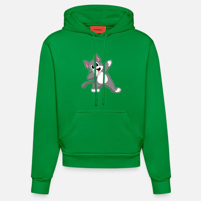 Chat Hip Hop Danse - Sweat à capuche bio ajusté fabriqué en UE - City Green