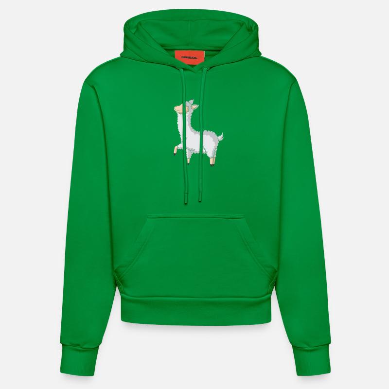 Lama heureux et détendu - Sweat à capuche bio ajusté fabriqué en UE - City Green