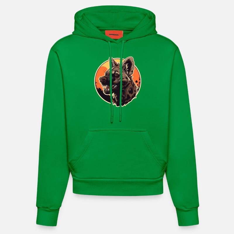 Loups d’Aardwolf - Sweat à capuche bio ajusté fabriqué en UE - City Green