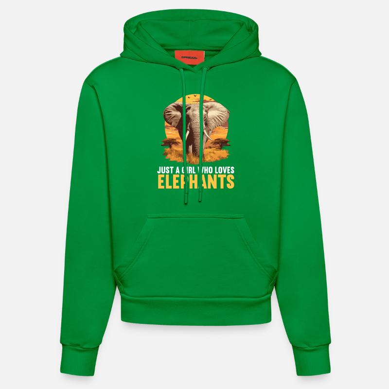 Éléphant Éléphant - Sweat à capuche bio ajusté fabriqué en UE - City Green