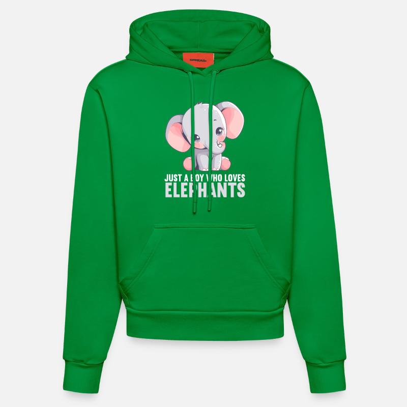 Éléphant Éléphant - Sweat à capuche bio ajusté fabriqué en UE - City Green