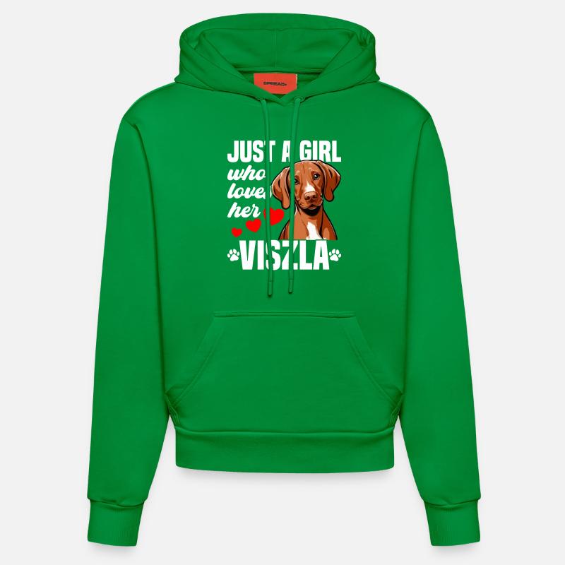 Chien Viszla Chiens Viszla - Sweat à capuche bio ajusté fabriqué en UE - City Green