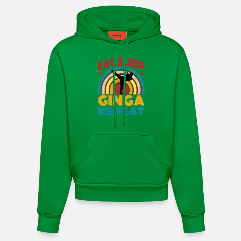 Manger Dormir Ginga Répéter - Sweat à capuche bio ajusté fabriqué en UE - City Green