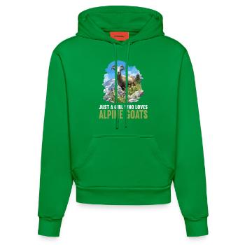 Alpine Goat Mountain Goats Mountain Goat - Organic Fitted Hoodie Made in EU - City Green - Front