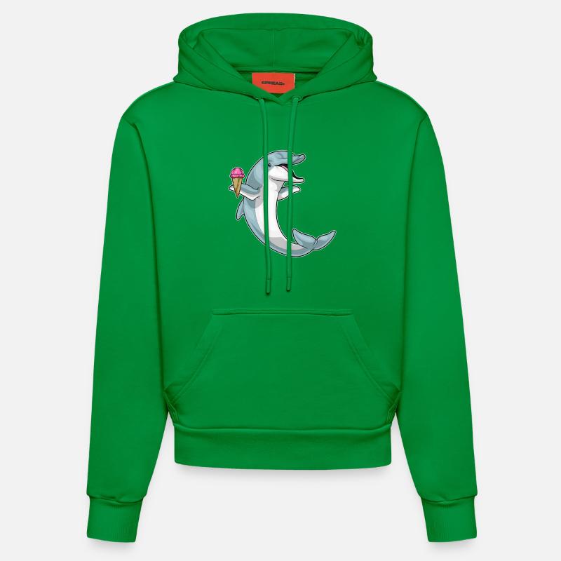 Crème glacée aux gaufres Dolphin - Sweat à capuche bio ajusté fabriqué en UE - City Green