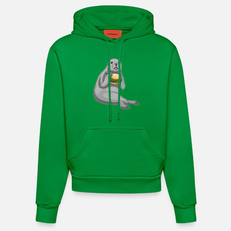 Burger de phoque - Sweat à capuche bio ajusté fabriqué en UE - City Green
