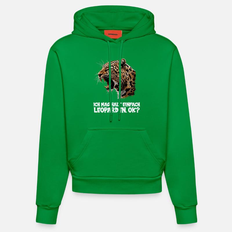 Léopard léopard - Sweat à capuche bio ajusté fabriqué en UE - City Green
