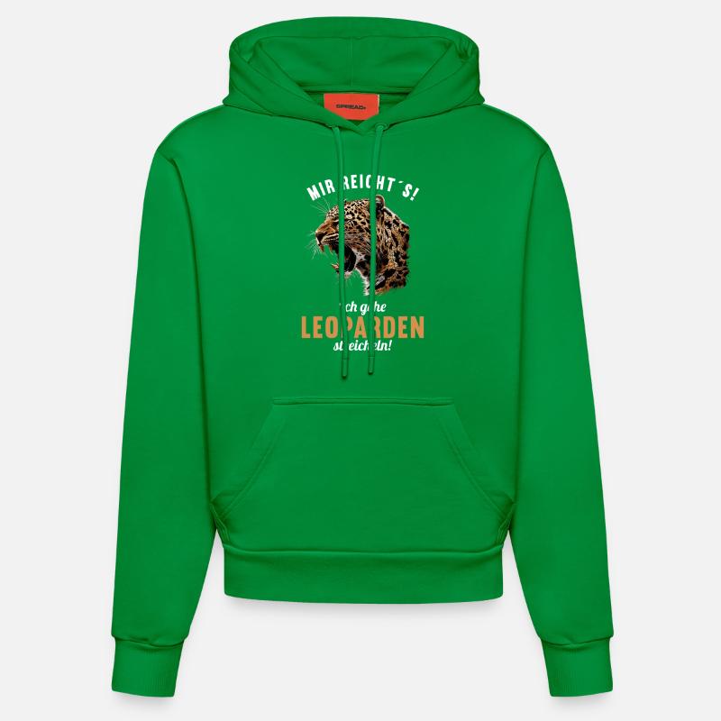 Léopard léopard - Sweat à capuche bio ajusté fabriqué en UE - City Green