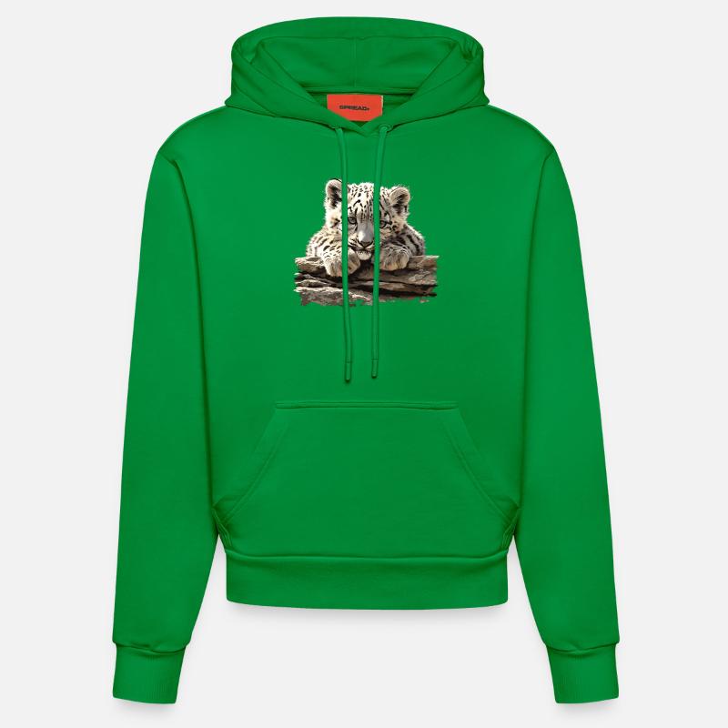 Léopard des neiges Schneeleoparden Schneeleopard - Sweat à capuche bio ajusté fabriqué en UE - City Green