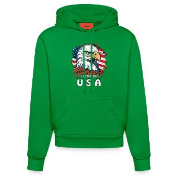HABITAT DU PYGARGUE À QUEUE BLANCHE AUX ÉTATS-UNIS - Sweat à capuche bio ajusté fabriqué en UE - City Green - Devant