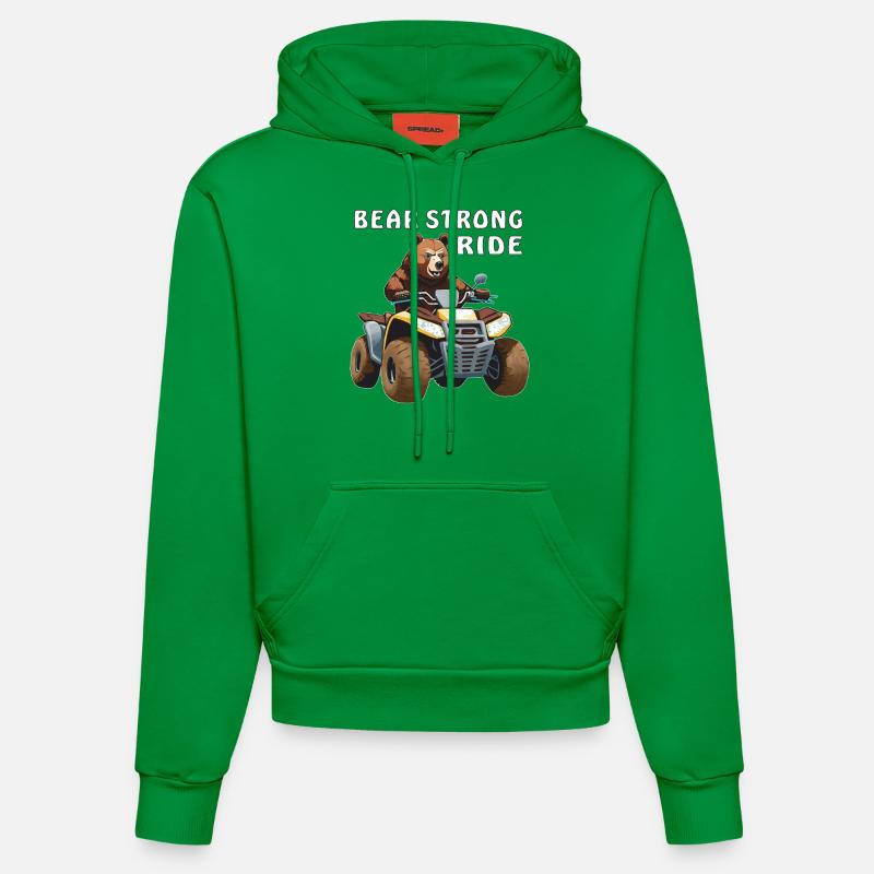QUAD BEAR STRONG RIDE - Sweat à capuche bio ajusté fabriqué en UE - City Green
